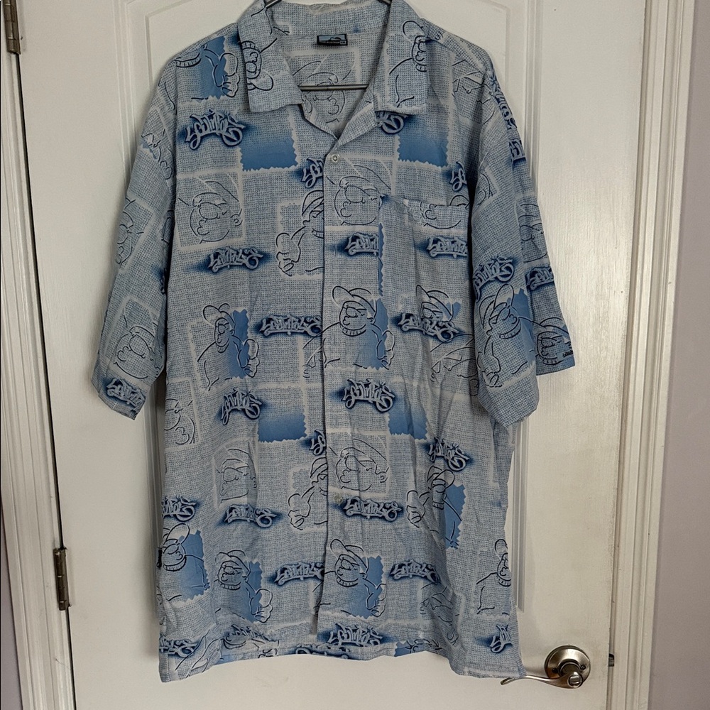 South Pole Vtg  Y2K Light Blue Graphic Button Down Shirt